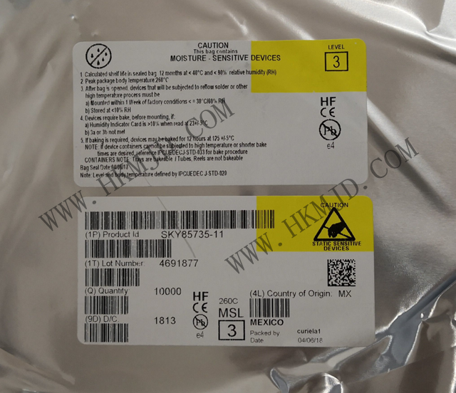 （分銷Skyworks）射頻前端《SKY85735-11》5 GHz、802.11ac 前端模塊