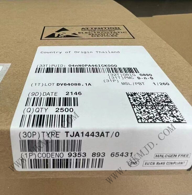 （分銷NXP）CAN 接口IC TJA1443AT、TJA1443AT/0Z 帶睡眠模式的高速 CAN 收發(fā)器