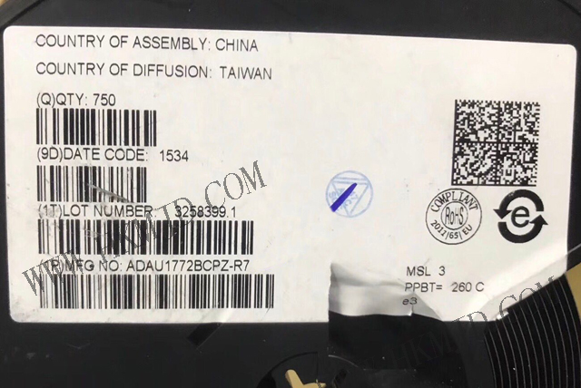ADAU1772BCPZ 一款具有四個輸入和兩個輸出的編解碼器，內(nèi)置數(shù)字處理引擎